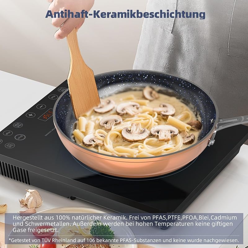 12-teiliges Kochgeschirr in Bronze, Duralon Keramik, PFAS-Frei — Foto 4 von 8