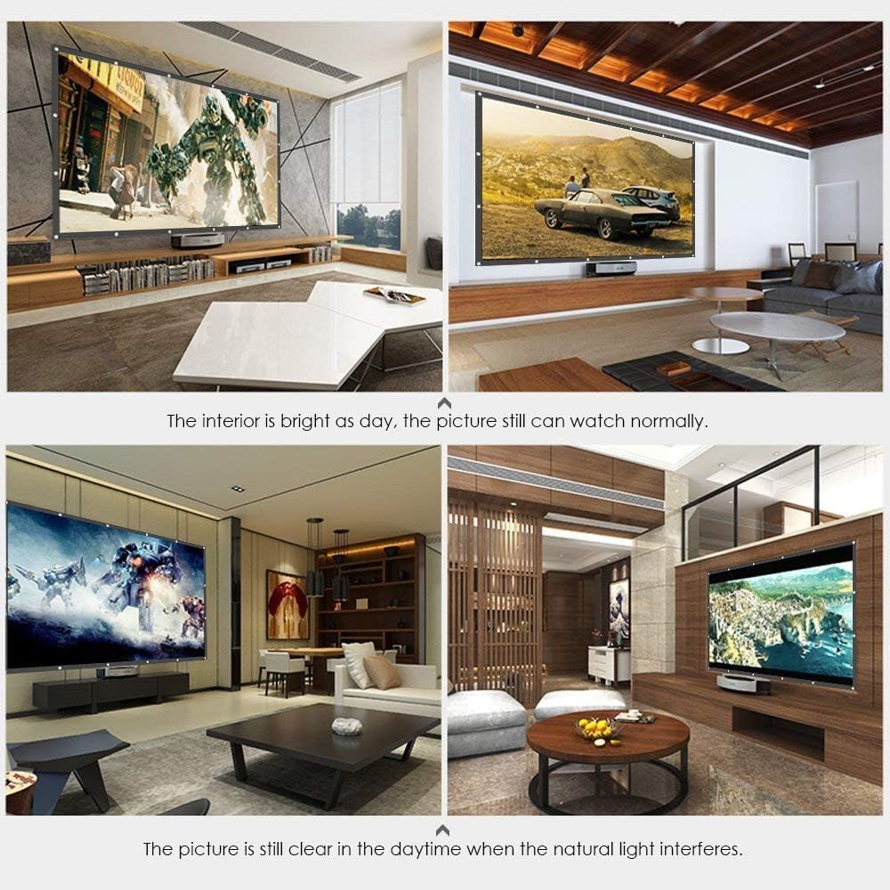 IGREAT 200 inch Portable Outdoor Projector Screen, 16:9 Folding HD Big Size Movie Screen for Home Theater Office Presentation: Office Products