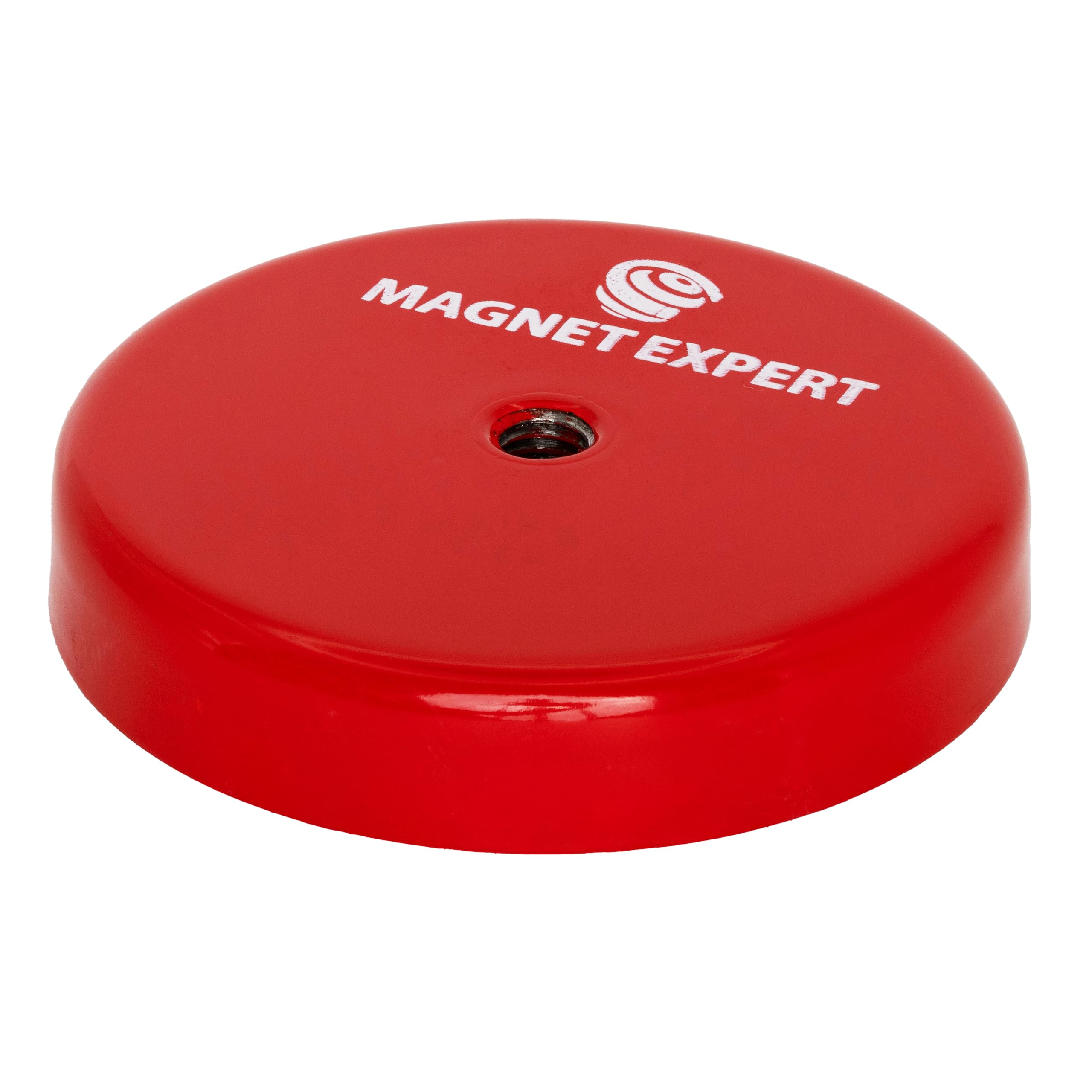 Ferrite Limpet Pot Magnet c/w M6 threaded hole for Semi-Permanent Applications - 55mm dia x 11mm thick - 16kg Pull - Pack of 4