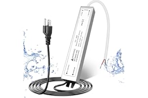 ROLANCHE 12V 30W LED Power Supply, IP67 Waterproof 12V LED Driver Transformer Adapter 110V AC to 12V DC Low Voltage Output with 3-Prong Plug 3.3 Feet Cable for LED Strip Lighting, Outdoor Use