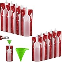 HAN SHENG 10 Pcs 750 ml Portable Reusable Wine Bottle Pouch Foldable Wine Bag Collapsible Liquid Leak Proof Flask Holder for 