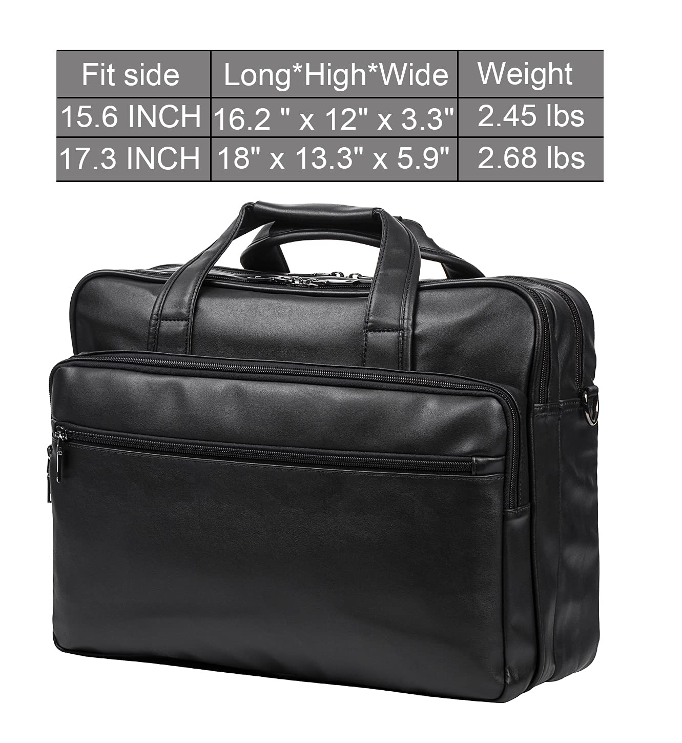 seyfocnia Leather Laptop Bag, Men's 15.6 Inche 17.3 Inche Messenger Briefcase Business Satchel Computer Handbag Shoulder Bag
