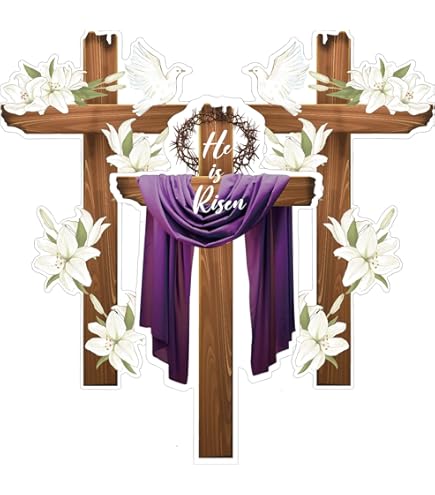 Probsin 'He Is Risen' Oster-Laufschild Mit Metallpfahl - Wetterfeste Rasendekoration Für Christliche Feiertage