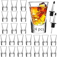 Shot Glasses Set of 24-1.2 oz Clear Shot Glass with Heavy Base, Rock Shot Glasses Bulk for Cocktail, Vodka, Espressos, Liqueu