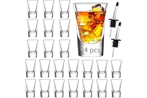 Shot Glasses Set of 24-1.2 oz Clear Shot Glass with Heavy Base, Rock Shot Glasses Bulk for Cocktail, Vodka, Espressos, Liqueu
