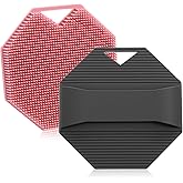 Ouligay 2 Pack Silicone Body Scrubber Exfoliator Shower Brush for Sensitive Skin Cleaning Sud Scrub Silicone Loofah with Ergonomic Anti Slippery Handle Travel Friendly for Men & Women