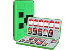 TIKOdirect Game Card Case for Nintendo Switch 2 / Switch / SD Cards, Storage 24 Switch Game Cards Portable Holder Pretty Cute Hard Shell with Magenic Closure, Green
