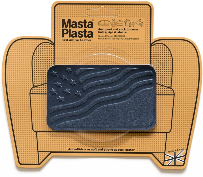 MastaPlasta Navy Blue SelfAdhesive LEATHER REPAIR Patches. Choose size