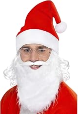 Smiffys Mens Santa Claus Christmas Costume Set One Size White Red Polyester Wig view 2
