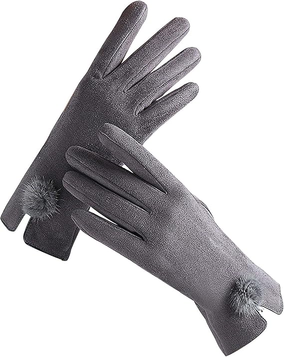 Amazon Yumiki レディース 手袋 グローブ てぶくろ スマホ手袋 スマホ対応 防寒手袋 スエード 無地 スマートフォン手袋 フォン手袋 ニット手袋 柔らか 暖かい 厚手 ふわふわ 防風 保温 防寒 作業 通勤 通学 秋冬用 レディース メンズ 男女兼用 630 Free グレー