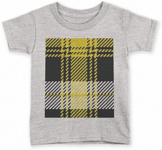 Amazon Igsticker プリント Tシャツ キッズ 子供 90 サイズ Size おしゃれ クルーネック 灰色 グレー T Shirt チェック ボーダー チェック 黒 黄色 Tシャツ カットソー 通販