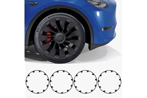 RAYLUXE Tesla Rim Protector Model Y 21 inch|Fit 21 Inch Überturbine Wheel Covers 2020–2024|Hubcap Guards ABS Trim Rings for Curb Rush Prevention |Matte Black(Set of 4)|Tesla Model Y Accessory