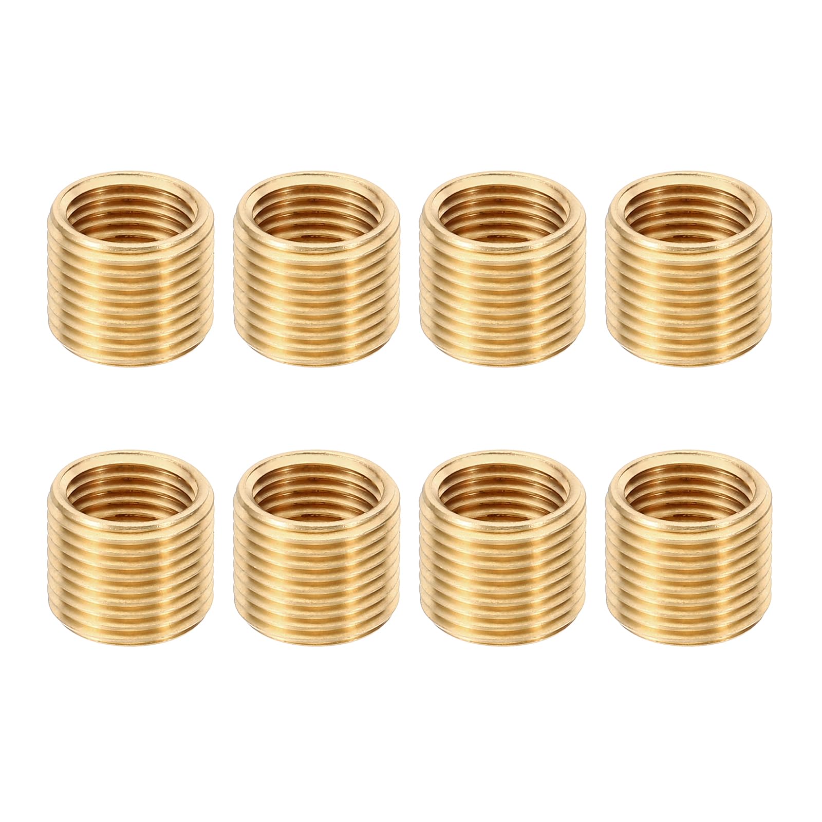 PATIKIL M12xM10x10mm Thread Reducing Nuts Insert, 8 Pcs Male to Female Fine Thread Adapter Repair Insert Pipe Fitting Screw Sleeve Reducer for Pendant Light