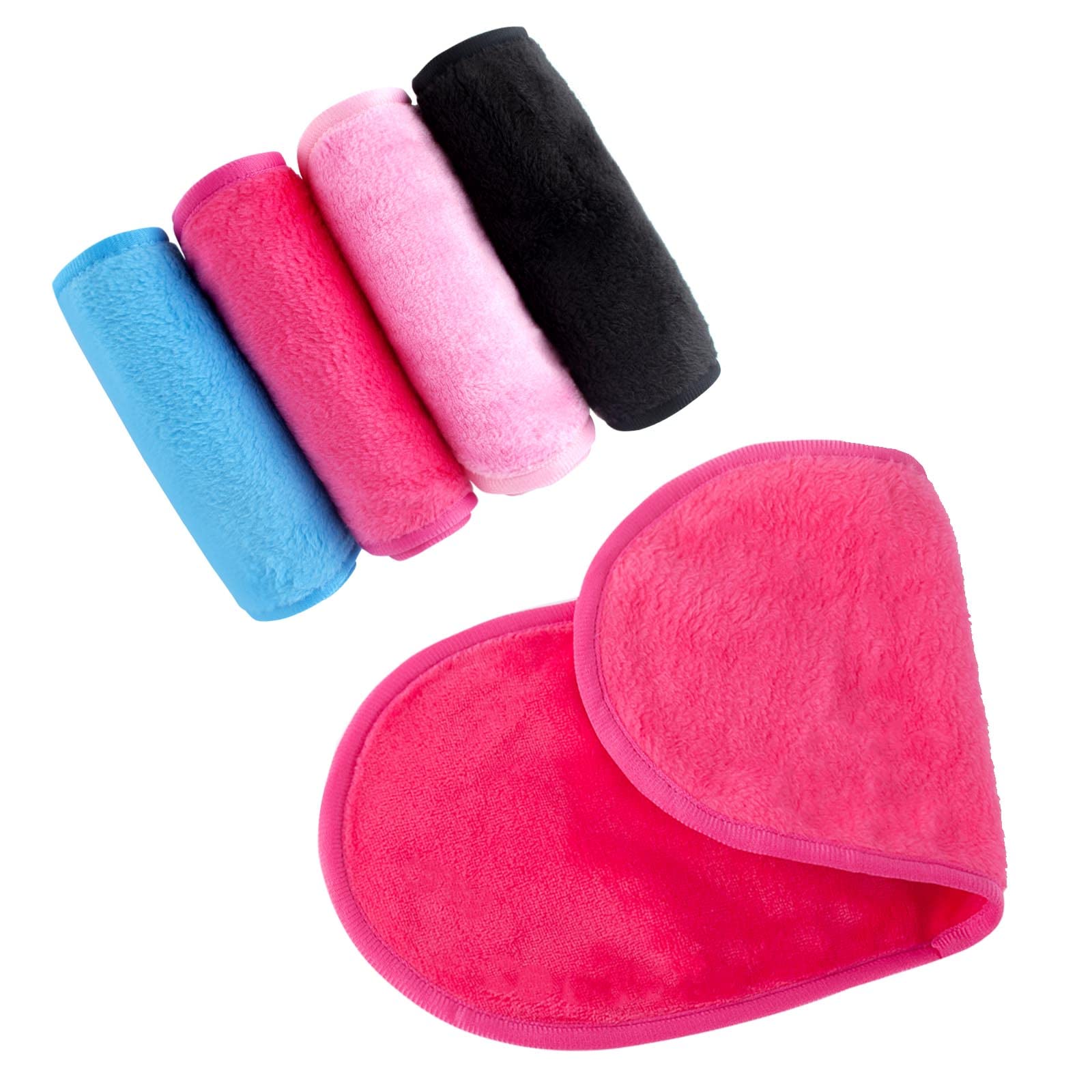 AYNKH 4 Pieces Reusable Makeup Remover Cloth, Large Microfiber Facial Cleaning Towel Washable Makeup Eraser Wipes for Sensitive Skin Waterproof Mascara