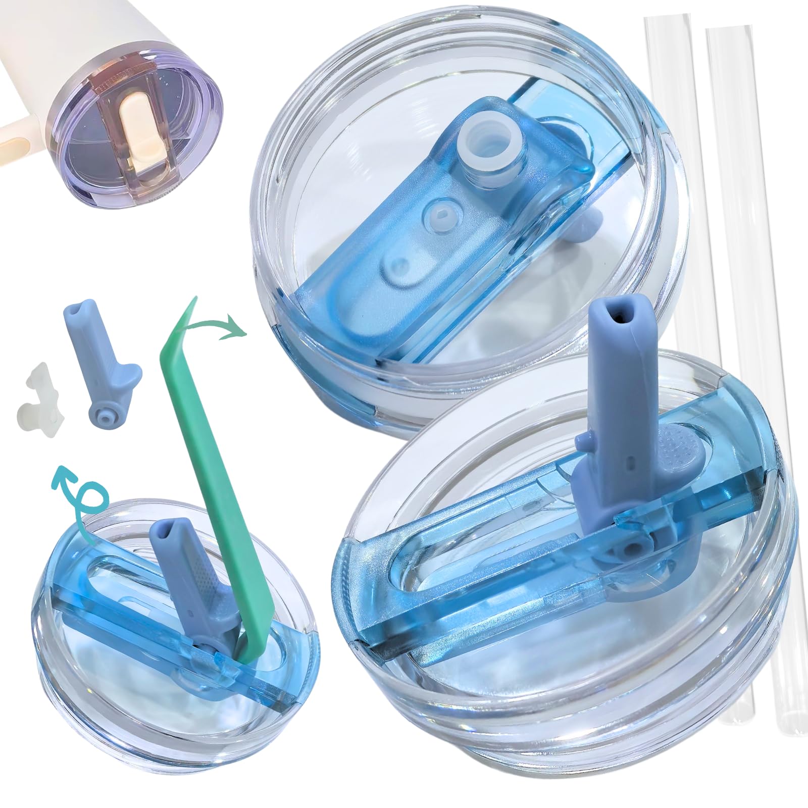 Photo 1 of ?????????? Leak Proof Flip Straw Lid Replacement for 40oz Stanley Tumbler,No Spill Accessories with Extended Straw & Detachable Lid