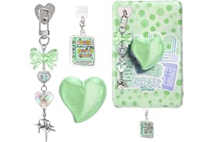 NICENEEDED Books Theme Charms Set for Kindle, Dust Plug USB-C Type-C Charm Heart Grip Holder for Phone Charm Chains for E-Rea