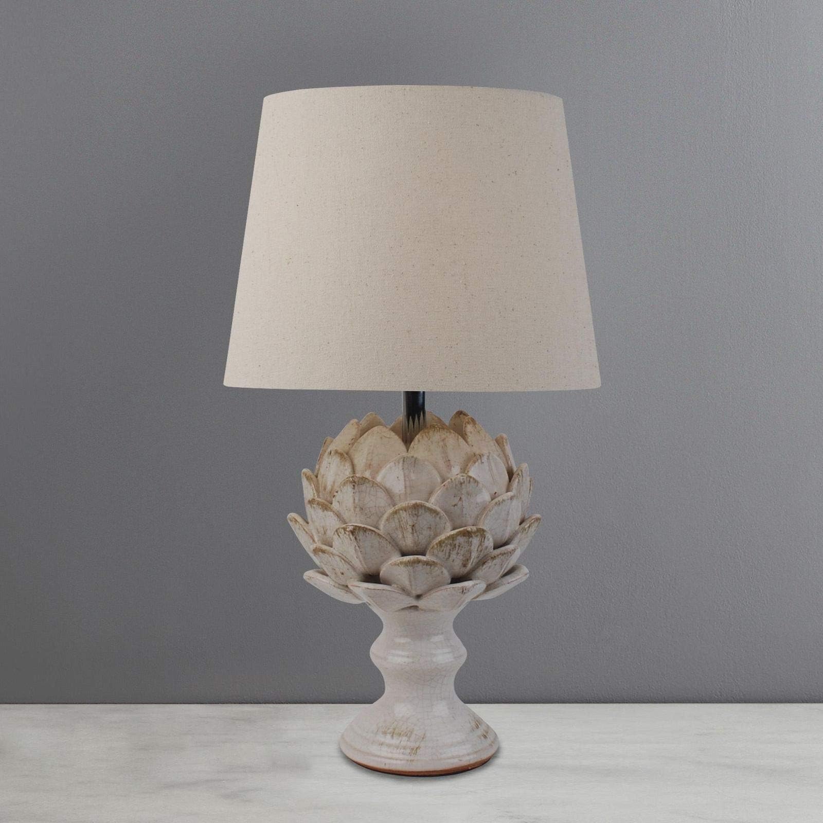 Dorma Brimstage Artichoke Soft Cream Flower Design Bedroom Table Lamp