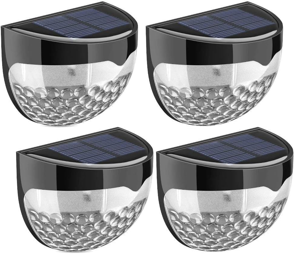 Glossia Solar Fence Light, Decorative Light Led Garden Light, Waterproof Solar Light Garden Outdoor Light, Fence, Courtyard, Garden, Garage, Staircase, Door, Wall (4 Pack)