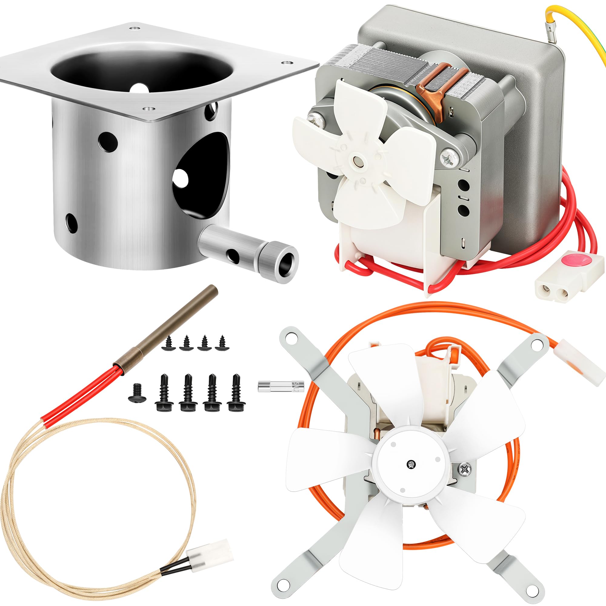 Photo 1 of Auger Motor,Grill Induction Fan Kit,Fire Burn Pot and Hot Rod Ignitor,Traeger Parts Replacement Traeger Grill Parts for Pit Boss Grill Parts and Auger Motor for Traeger Grill,Traeger Fan Ignitor Kit