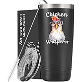Onebttl Funny Chicken Gifts for Lovers, 20oz Stainless Steel Insulated Tumbler with Straw, Lid, Chicken Themed Gift Cup