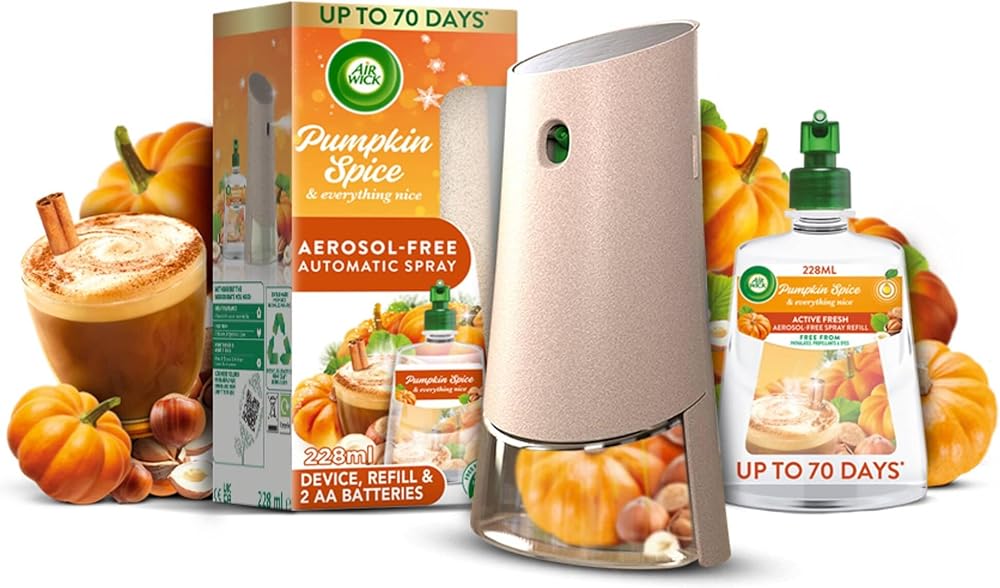 Air Wick 24/7 Active Fresh Automatic Aerosol-Free Kit Pumpkin Winter Spice