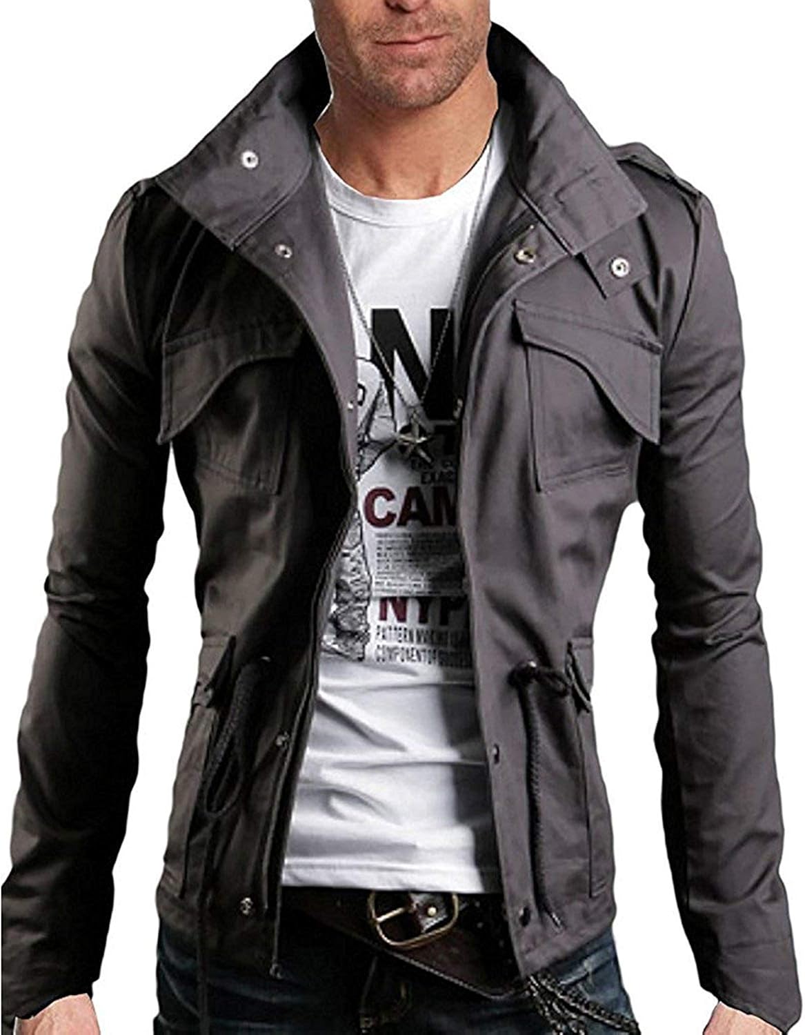 Frühling Herbst Herren Modern Übergangsjacke Jacke Slim Fit Freizeit