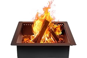 OutVue 42 inch Square Fire Pit Ring, Heavy Duty Firepit Ring, DIY Campfire Insert Above or In-Ground, for Outdoor, Camping, and Bonfires