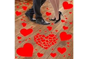 Zayvor 6 Large Sheet 209 Valentine Floor Stickers Heart Decals Stickers,Valentines Day Party Favor Supplies Mother's Day Decoration Wedding Anniversary Classroom Removable Window Wall Floor Sticker