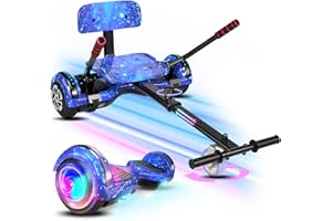 EPCTEK Scooter Seat Attachment Combo with Bluetooth Corlorful LED Lights, Adjustable Frame Length for Kids All Ages