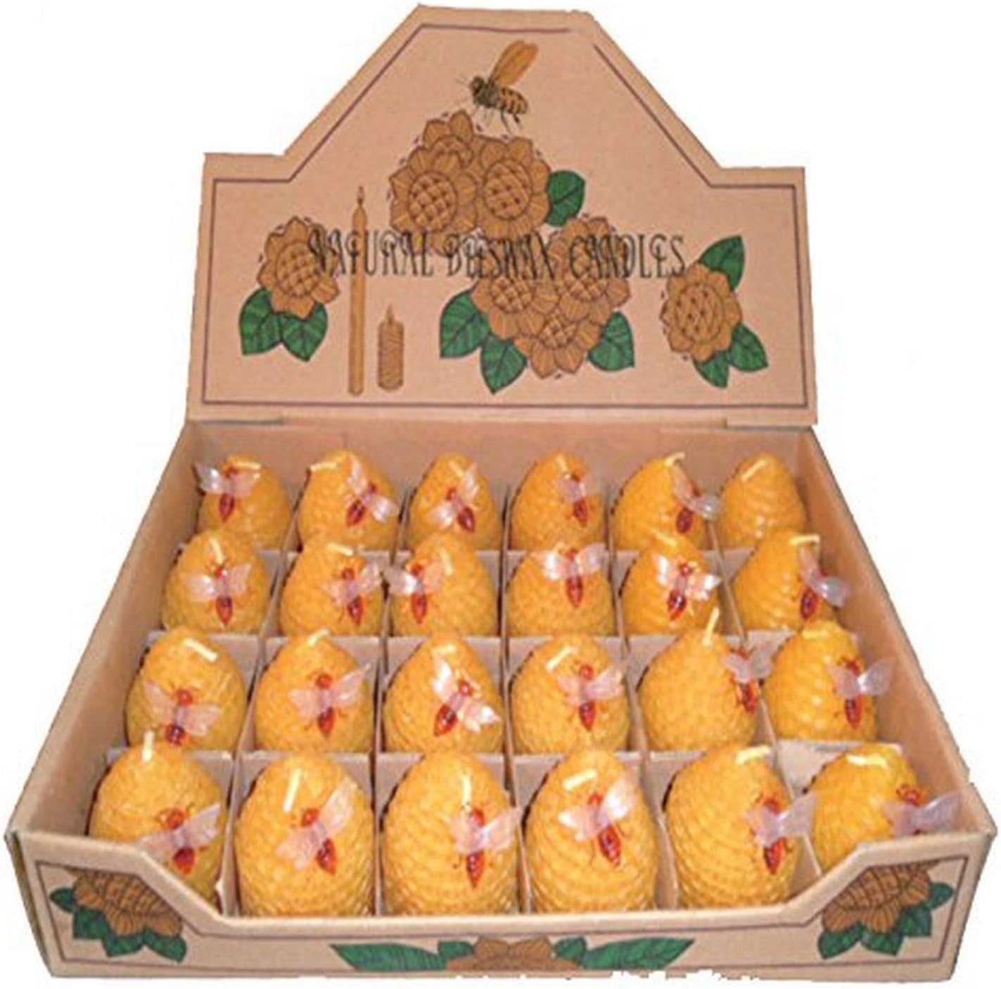 Green Pastures Wholesale Small Beehive Beeswax Yellow Candles, Set of 24 (BW01Y): Home & Kitchen