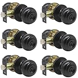 Probrico Black Entry Door Knob with Lock, Keyed