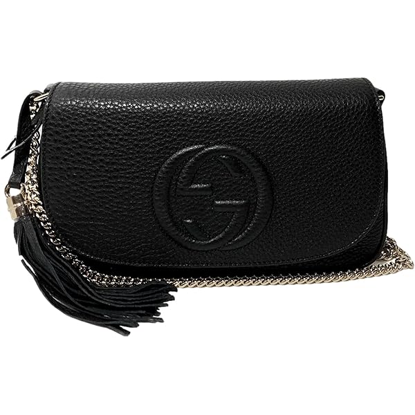 Gucci Marmont Black Dollar Calfskin Leather Interlocking GG Bag