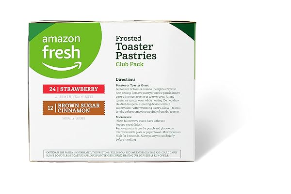 AMAZON FRESH FROSTED TOASTER PASTRIES CLUB PACK (24 CT STRAWBERRY & 12 CT BROWN CINNAMON SUGAR)