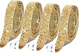 Zayejod 4 Rolls Gold Resin Rhinestone Ribbon 10mm Self-Adhesive Glitter view 9