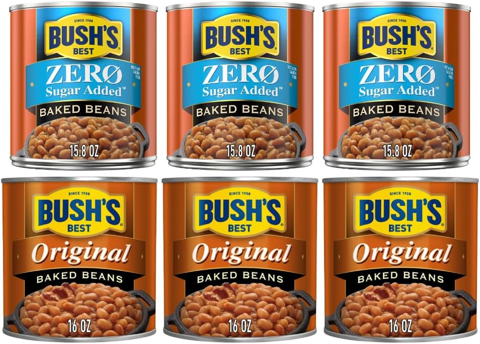 Bush's Best Baked Beans, Variety Pack, Zero Sugar Baked Beans (16oz