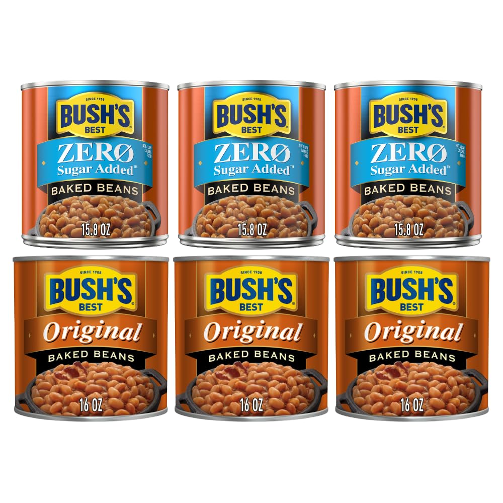 Bush's Best Baked Beans, Variety Pack, Zero Sugar Baked Beans (16oz