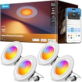 Govee Smart Retrofit Recessed Lighting 6 Inch, Wi-Fi Bluetooth Direct Connect RGBWW Retrofit Can Lights, 65 Scene Modes, Works with Alexa &amp; Google Assistant, 1000 Lumens, 4 Pack