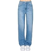 WAX JEAN Collection Women's Loose Fit Straight Wide Leg Jeans