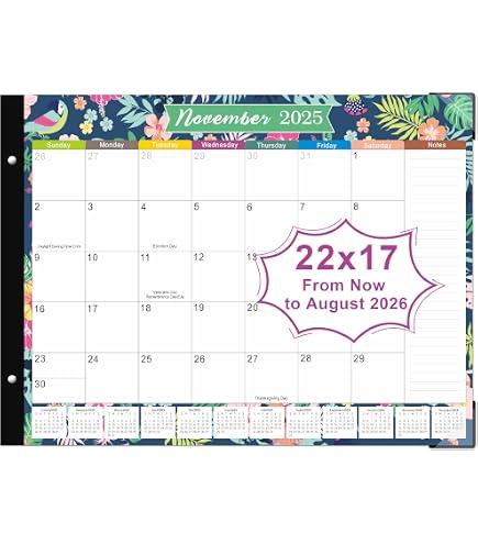 Gannyfer Desk Calendar 2025-2026, Large Calendar 2025 22" X