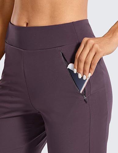 CRZ YOGA Women's Lined Double Layer Athletic Joggers with Zipper Pockets  Comfy Lounge Workout Pants with Elast