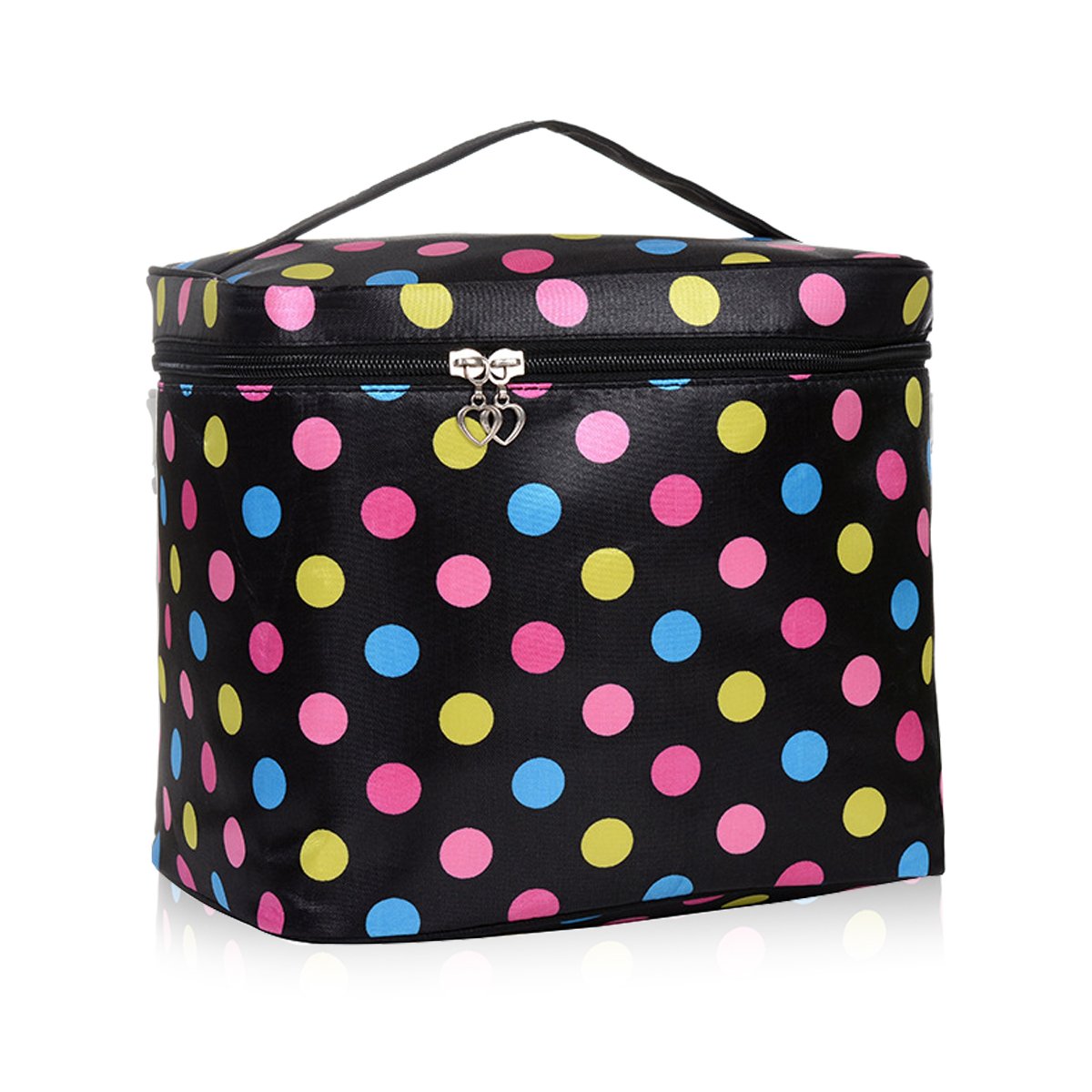 HQdeal Large Capacity Travel Makeup Organiser Cosmetic Storage Toiletry Bag Waterproof for Women- Black