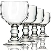 Amehla Schooner Beer Glasses Set - 21-ounce Large Margarita Glass, Big Goblet Style Beer Glass for Coronarita, Michelada Cup, Fish Bowl Glasses for Drinks or Shrimp Cocktail - Set of 4 (Clear)