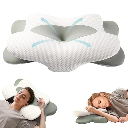 JeyDacitta Cervical Neck Pillow for Sleeping, Ergonomic Side Sleeper Pillow for Neck Support, Premium Memory Foam Pillows, Contour Pillow Orthopedic Pillow for Side Back Stomach Sleepers