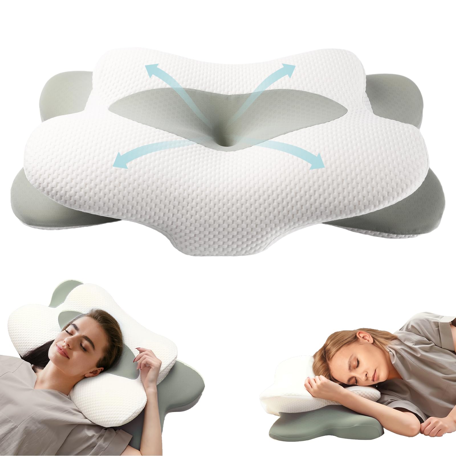 Photo 1 of JeyDacitta Cervical Neck Pillow for Sleeping, Ergonomic Side Sleeper Pillow for Neck Support, Premium Memory Foam Pillows, Contour Pillow Orthopedic Pillow for Side Back Stomach Sleepers