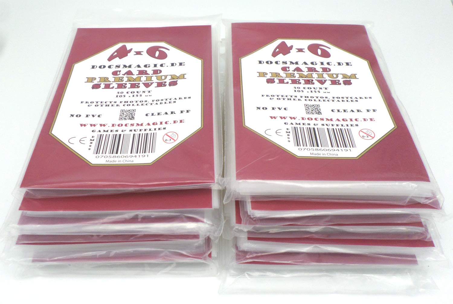 docsmagic.de 500 Premium 4 x 6 Sleeves - 105 x 155 mm - Photo Postcards Foto - 10 Packs