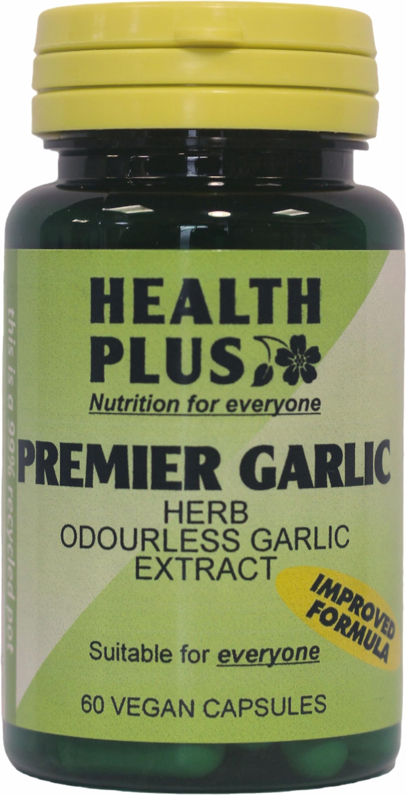 Health Plus Premier Garlic 500mg Antioxidant Plant Supplement - 60 Gelatin Free Capsules