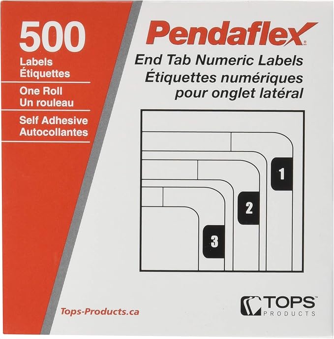 Pendaflex End Tab Numeric Labels,