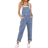 luvamia Women's Casual Stretch Adjustable Denim Bib Overalls Jeans Pants Jumpsuits