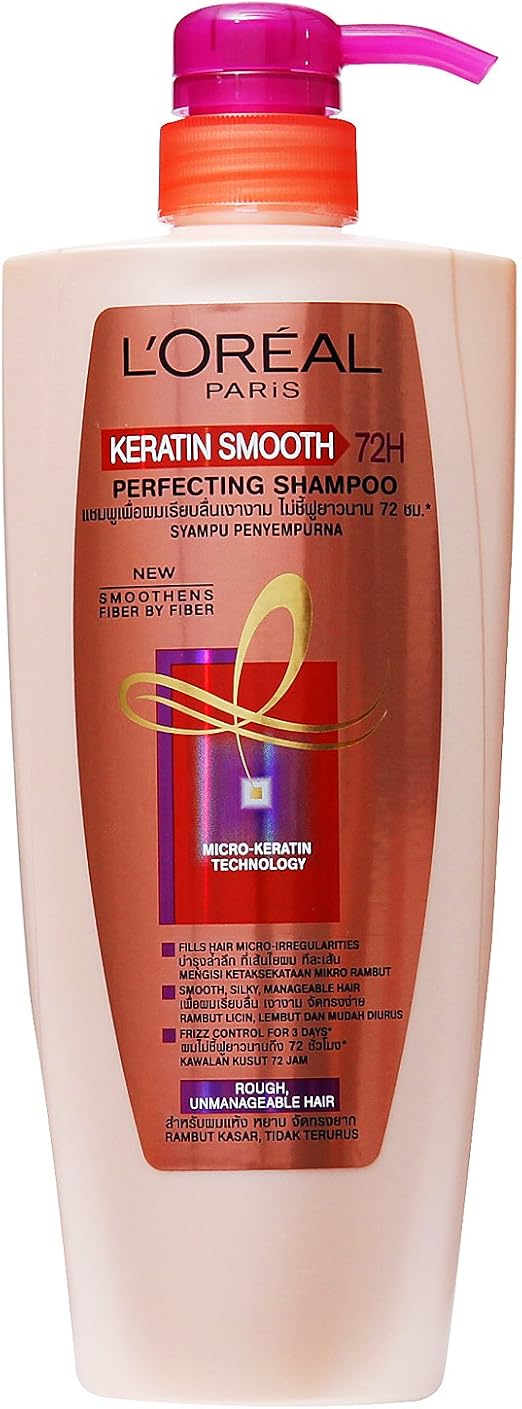 L'Oreal Elseve Keratin Smooth Perfecting Shampoo, 650 ml Amazon.sg