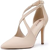 IDIFU IN4 Women's Pumps Closed Toe Stiletto Heels Strappy Wedding Bridal Office Homecoming Work Prom Dress Shoes Bride Comfortable Dressy Formal Pointed Toe Zip